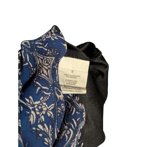 Speechless Women's Size Small Blue Floral 3/4 Button Sleeve Dress Back Cut Out - Picture 11 of 11